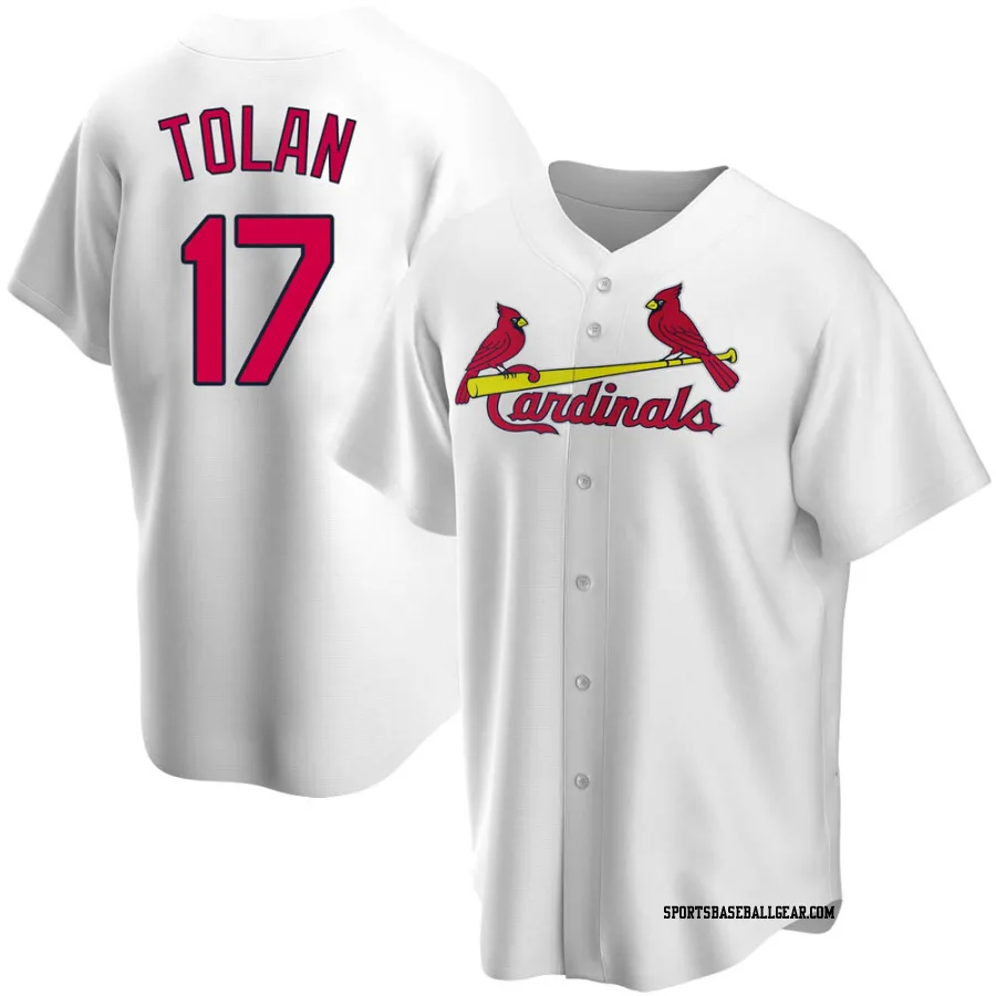 Bobby Tolan Men's St. Louis Cardinals White Replica Home Jersey