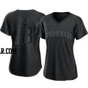 Bobby Tolan Women's Cincinnati Reds Black Authentic Pitch Fashion Jersey