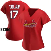 Bobby Tolan Women's St. Louis Cardinals Red Authentic Alternate Jersey