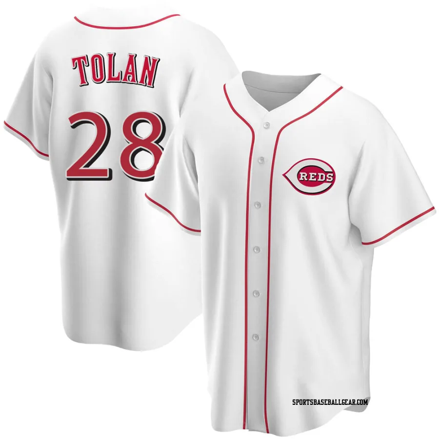 Bobby Tolan Youth Cincinnati Reds White Replica Home Jersey