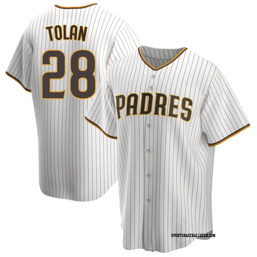 Bobby Tolan Youth San Diego Padres White/Brown Replica Home Jersey