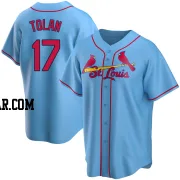 Bobby Tolan Youth St. Louis Cardinals Light Blue Replica Alternate Jersey