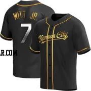 Bobby Witt Jr. Men's Kansas City Royals Black Golden Replica Alternate Jersey