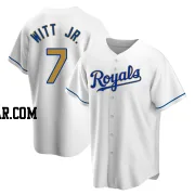 Bobby Witt Jr. Men's Kansas City Royals Gold Replica White Home Jersey