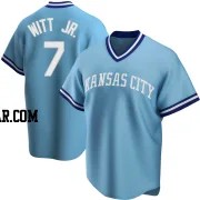 Bobby Witt Jr. Men's Kansas City Royals Light Blue Replica Road Cooperstown Collection Jersey