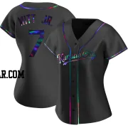 Bobby Witt Jr. Women's Kansas City Royals Black Holographic Replica Alternate Jersey