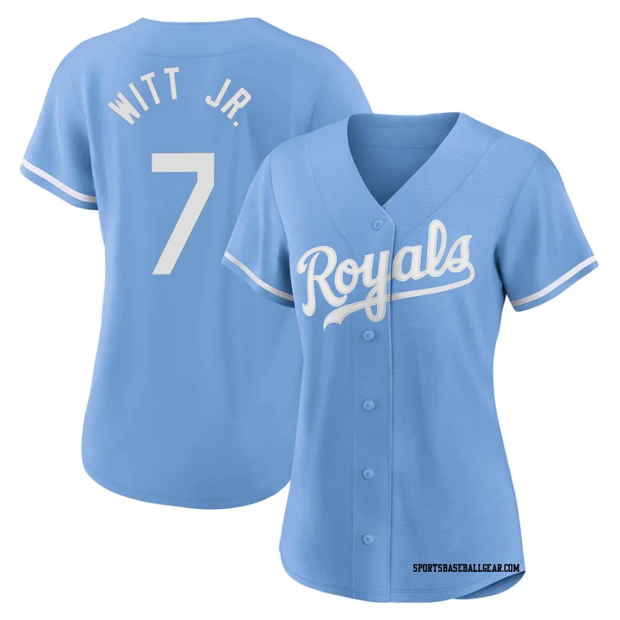 Bobby Witt Jr. Women's Kansas City Royals Light Blue Replica 2022 Alternate Jersey