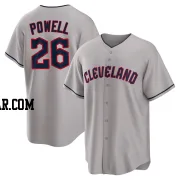 Boog Powell Men's Cleveland Guardians Gray Replica Road Jersey