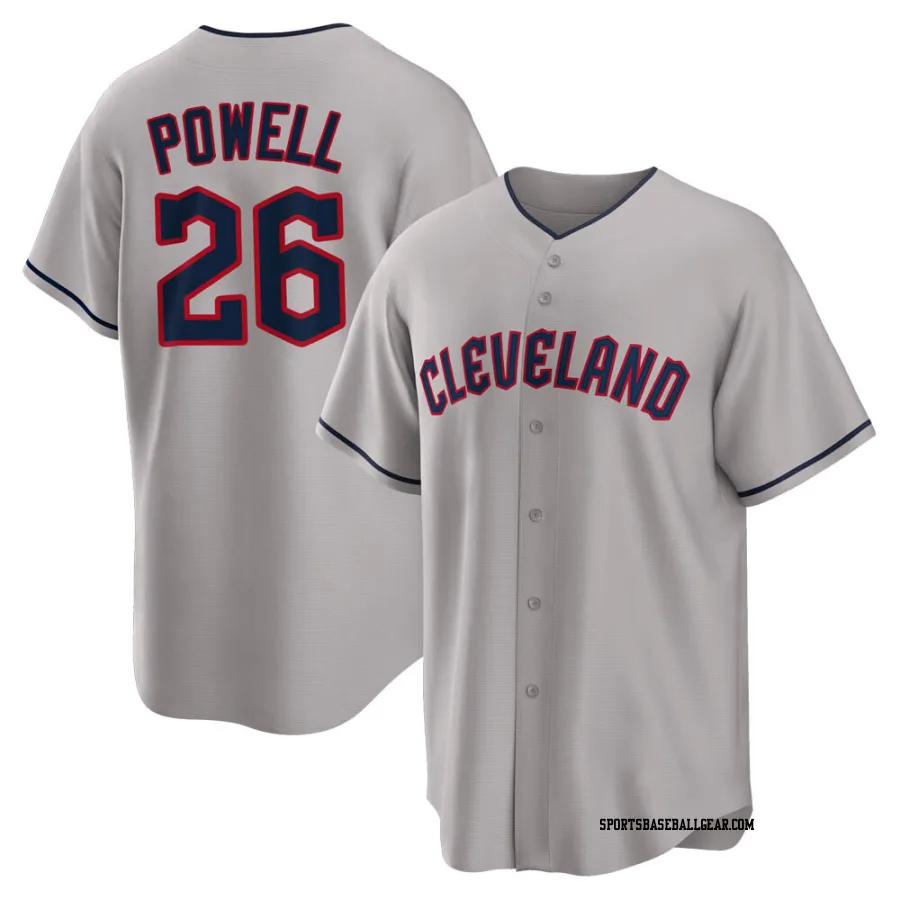 Boog Powell Men's Cleveland Guardians Gray Replica Road Jersey