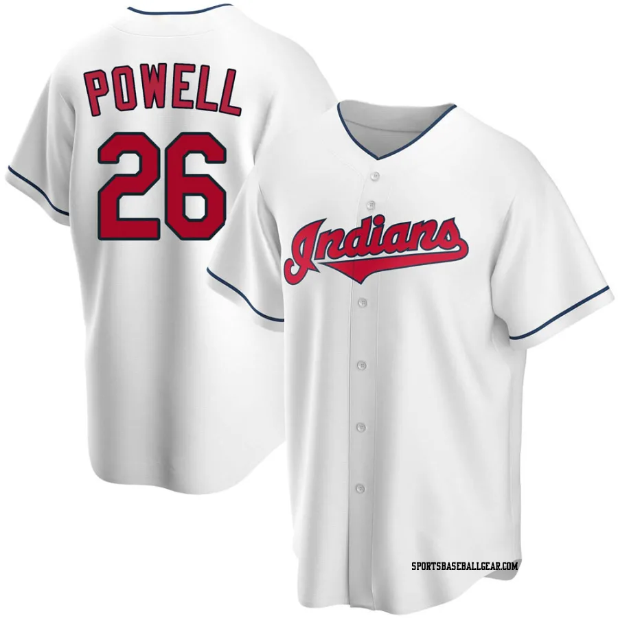 Boog Powell Men's Cleveland Guardians White Replica Home Jersey