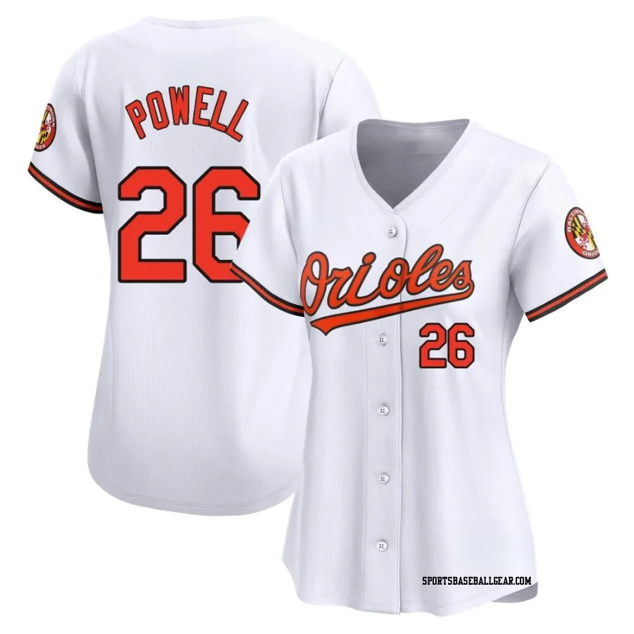 Boog Powell Women's Baltimore Orioles White Limited Home Jersey