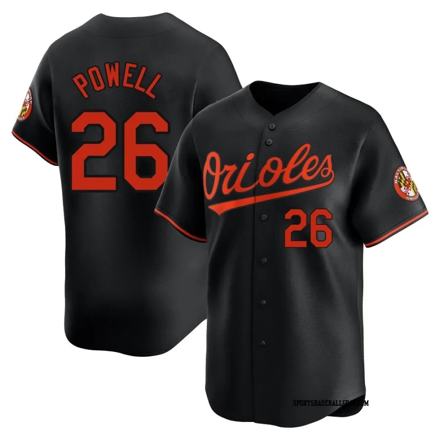 Boog Powell Youth Baltimore Orioles Black Limited Alternate Jersey