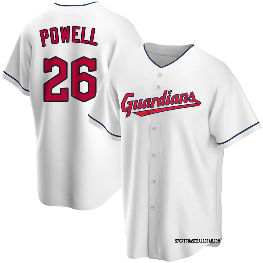 Boog Powell Youth Cleveland Guardians White Replica Home Jersey