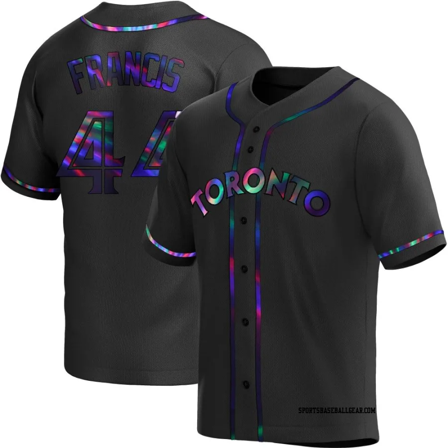 Bowden Francis Men's Toronto Blue Jays Black Holographic Replica Alternate Jersey