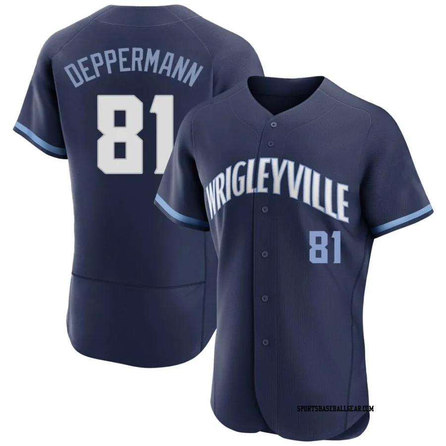 Brad Deppermann Men's Chicago Cubs Navy Authentic 2021 City Connect Jersey