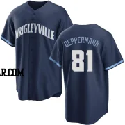 Brad Deppermann Men's Chicago Cubs Navy Replica 2021 City Connect Jersey