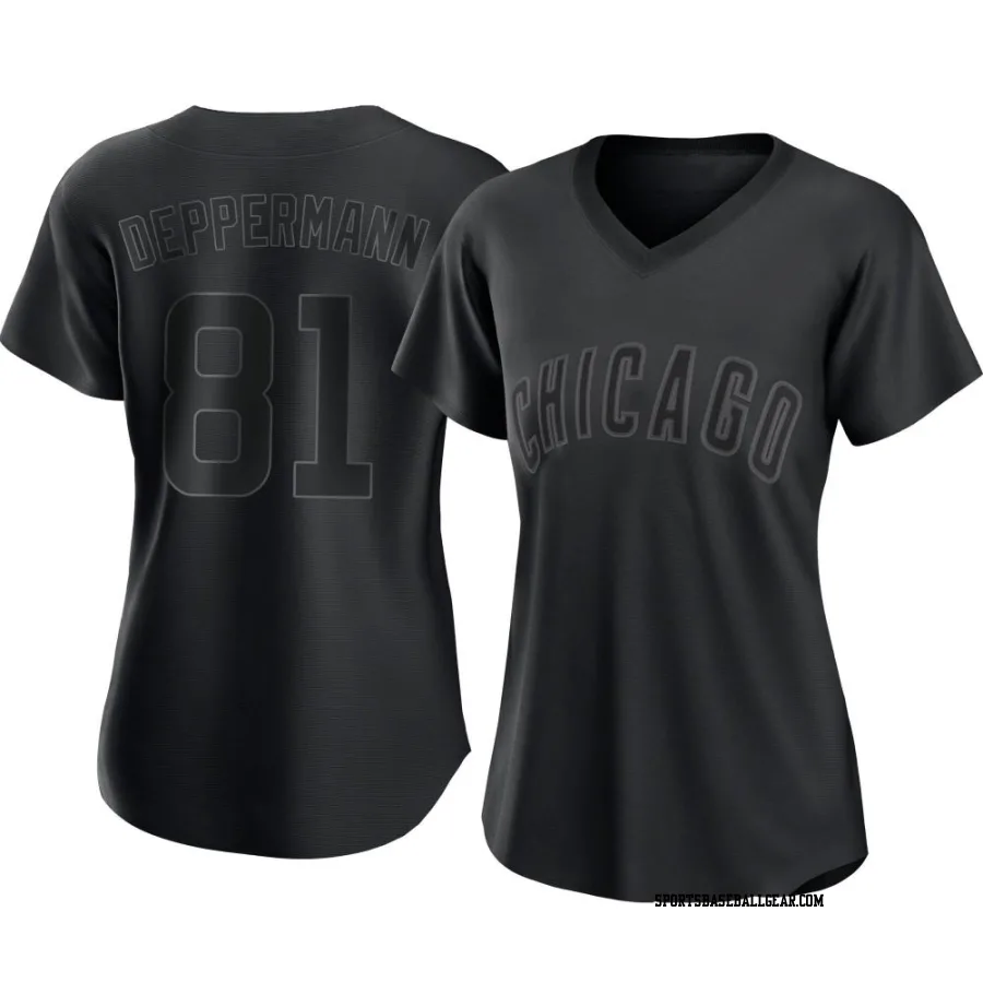 Brad Deppermann Women's Chicago Cubs Black Replica Pitch Fashion Jersey