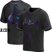 Brad Hand Men's Atlanta Braves Black Holographic Replica Alternate Jersey