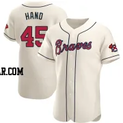 Brad Hand Men's Atlanta Braves Cream Authentic Alternate Jersey