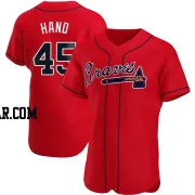 Brad Hand Men's Atlanta Braves Red Authentic Alternate Jersey