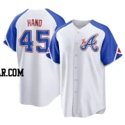 Brad Hand Men's Atlanta Braves White Replica 2023 City Connect Jersey