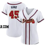 Brad Hand Women's Atlanta Braves Gold Replica White 2022 Program Jersey