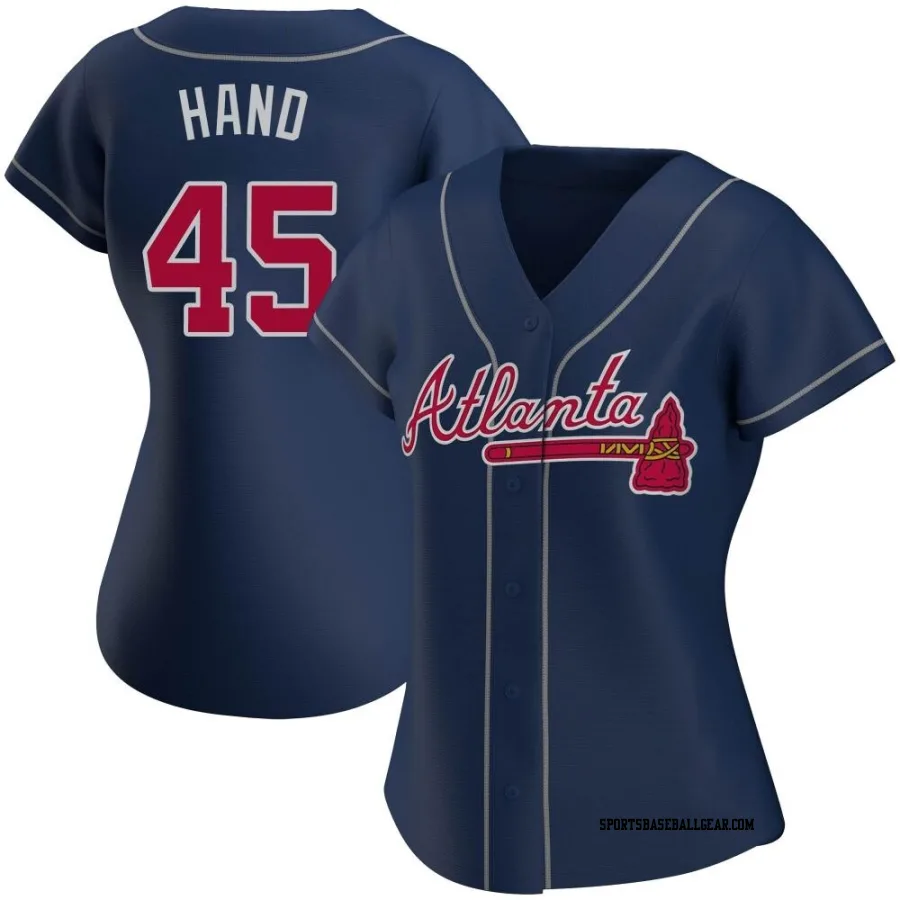 Brad Hand Women's Atlanta Braves Navy Replica Alternate Jersey