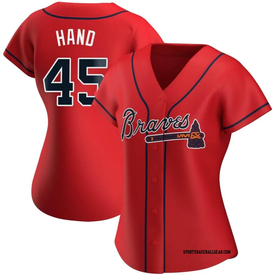 Brad Hand Women's Atlanta Braves Red Replica Alternate Jersey