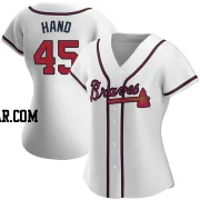 Brad Hand Women's Atlanta Braves White Authentic Home Jersey