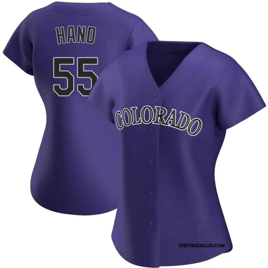 Brad Hand Women's Colorado Rockies Purple Authentic Alternate Jersey