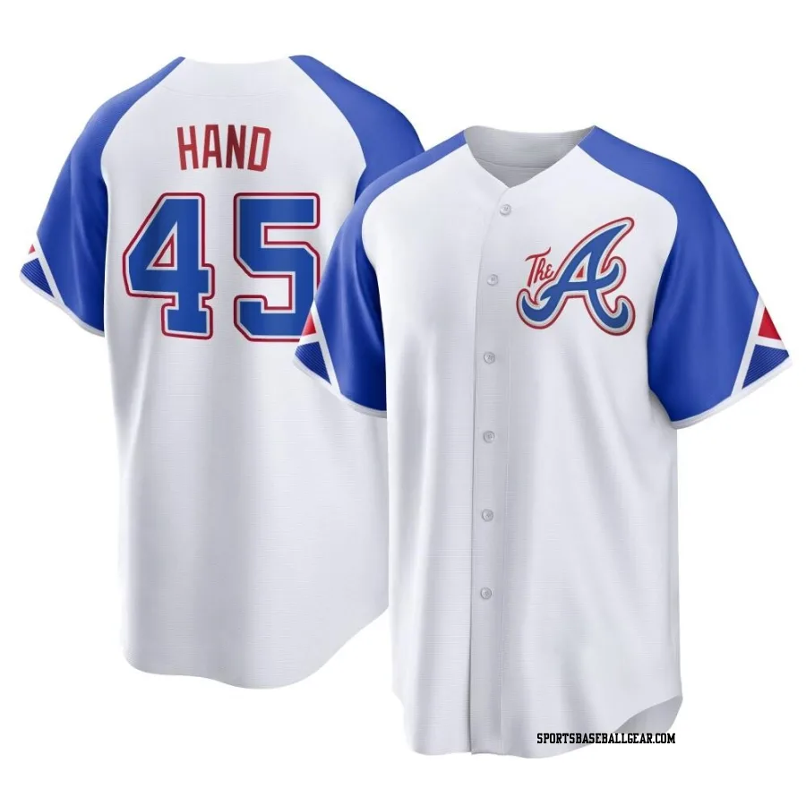 Brad Hand Youth Atlanta Braves White Replica 2023 City Connect Jersey