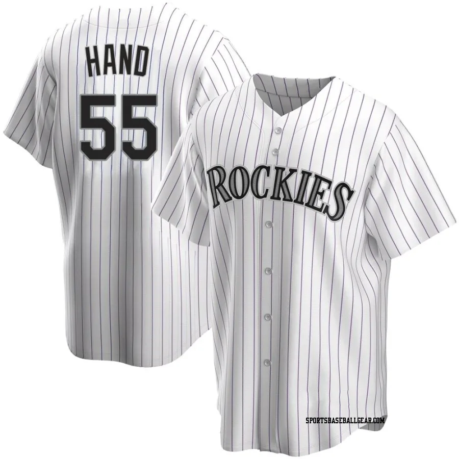 Brad Hand Youth Colorado Rockies White Replica Home Jersey