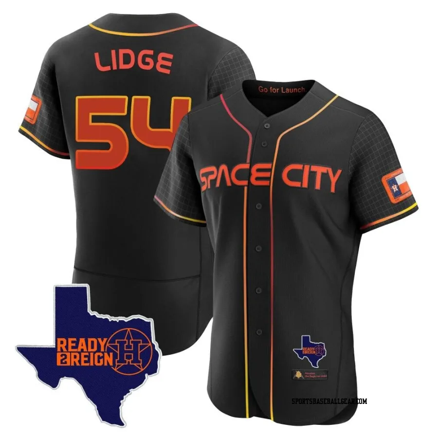 Brad Lidge Men's Houston Astros Black Authentic 2023 Space City Ready 2 Reign Flex Base Jersey