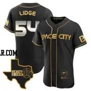 Brad Lidge Men's Houston Astros Black/Gold Authentic 2023 Space City Ready 2 Reign Flex Base Jersey