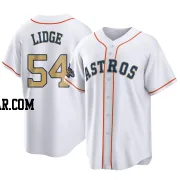 Brad Lidge Men's Houston Astros Gold Replica White 2023 Collection Jersey