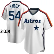 Brad Lidge Men's Houston Astros White Replica Home Cooperstown Collection Team Jersey