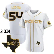 Brad Lidge Men's Houston Astros White/Gold Authentic 2023 Space City Ready 2 Reign Flex Base Jersey