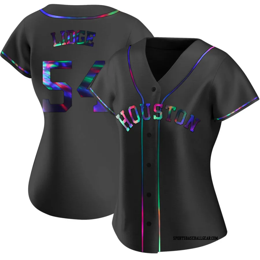 Brad Lidge Women's Houston Astros Black Holographic Replica Alternate Jersey