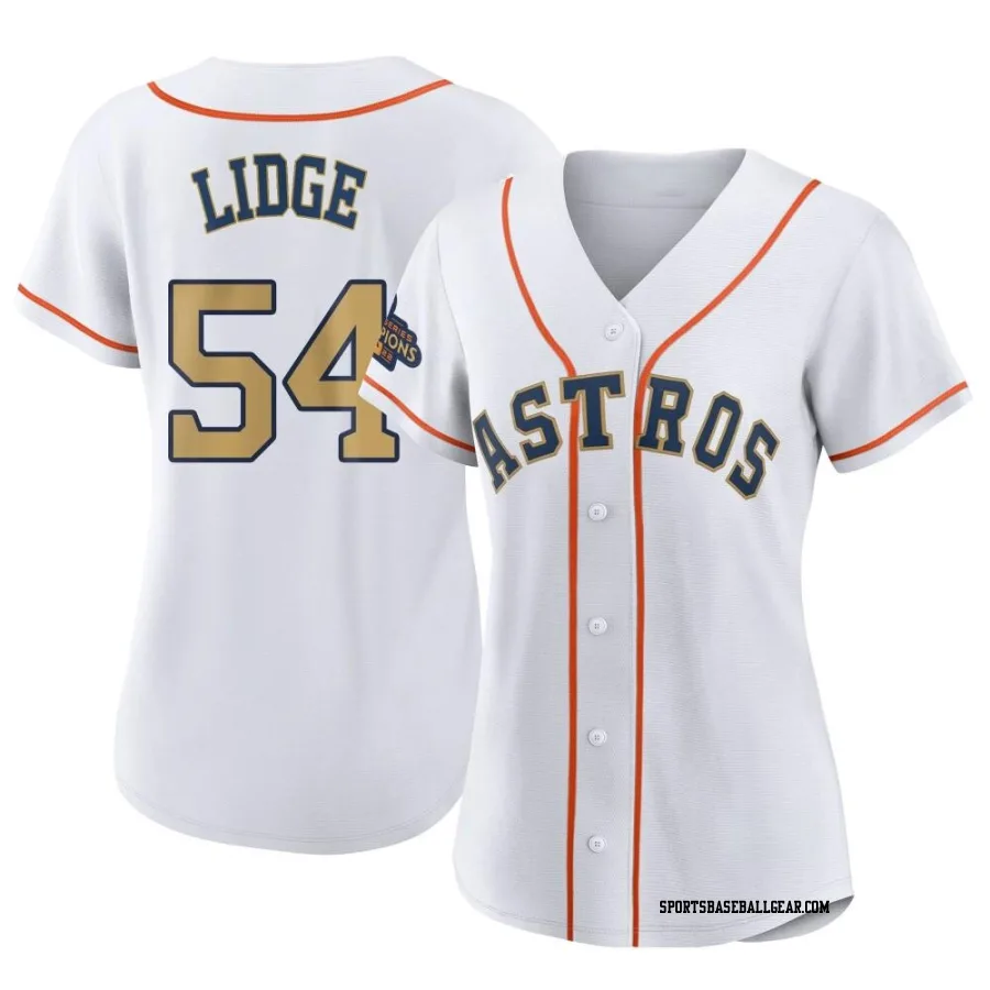 Brad Lidge Women's Houston Astros Gold Authentic White 2023 Collection Jersey