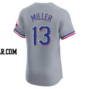 Brad Miller Men's Texas Rangers Gray Elite Road Jersey