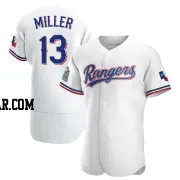 Brad Miller Men's Texas Rangers White Authentic Home Jersey