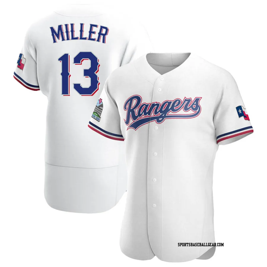 Brad Miller Men's Texas Rangers White Authentic Home Jersey