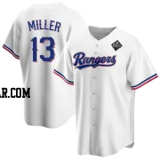 Brad Miller Men's Texas Rangers White Replica Home 2023 World Series Jersey