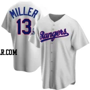 Brad Miller Men's Texas Rangers White Replica Home Cooperstown Collection 2023 World Series Champions Jersey