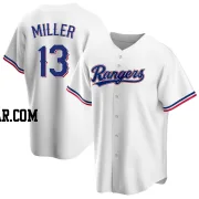 Brad Miller Men's Texas Rangers White Replica Home Jersey