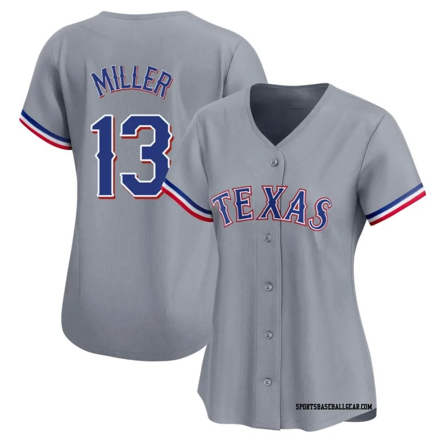 Brad Miller Women's Texas Rangers Gray Limited Away Jersey