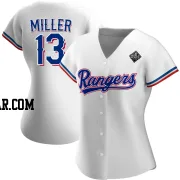 Brad Miller Women's Texas Rangers White Authentic Home 2023 World Series Jersey