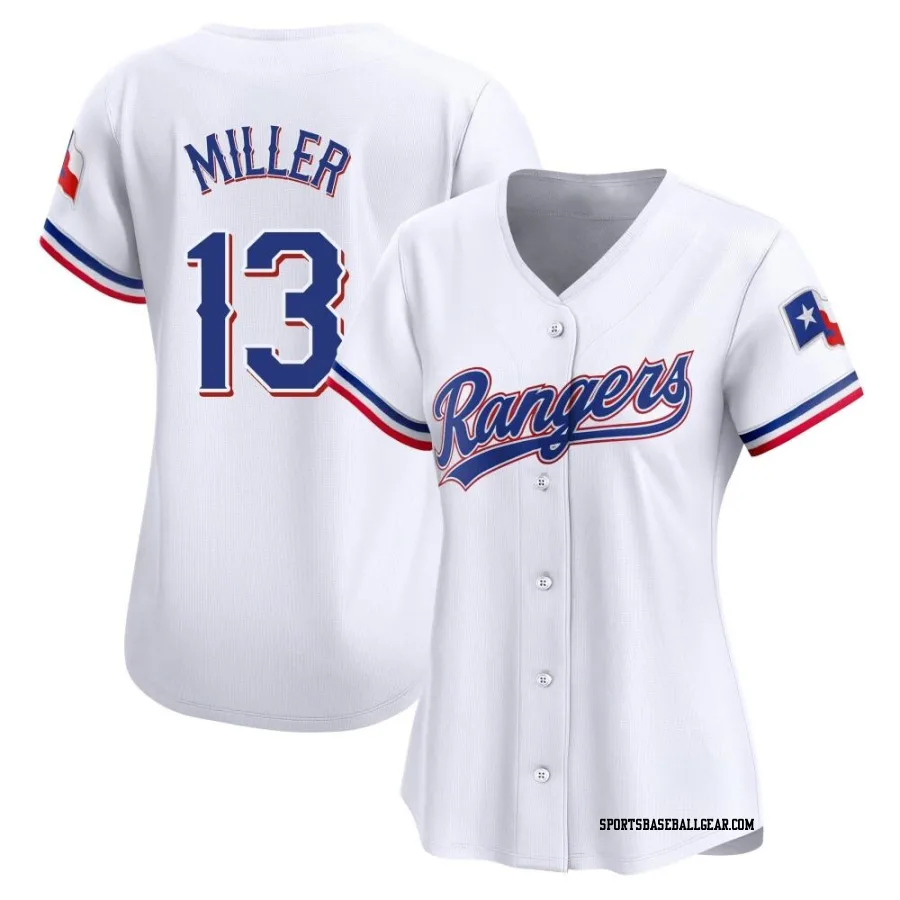 Brad Miller Women's Texas Rangers White Limited Home Jersey