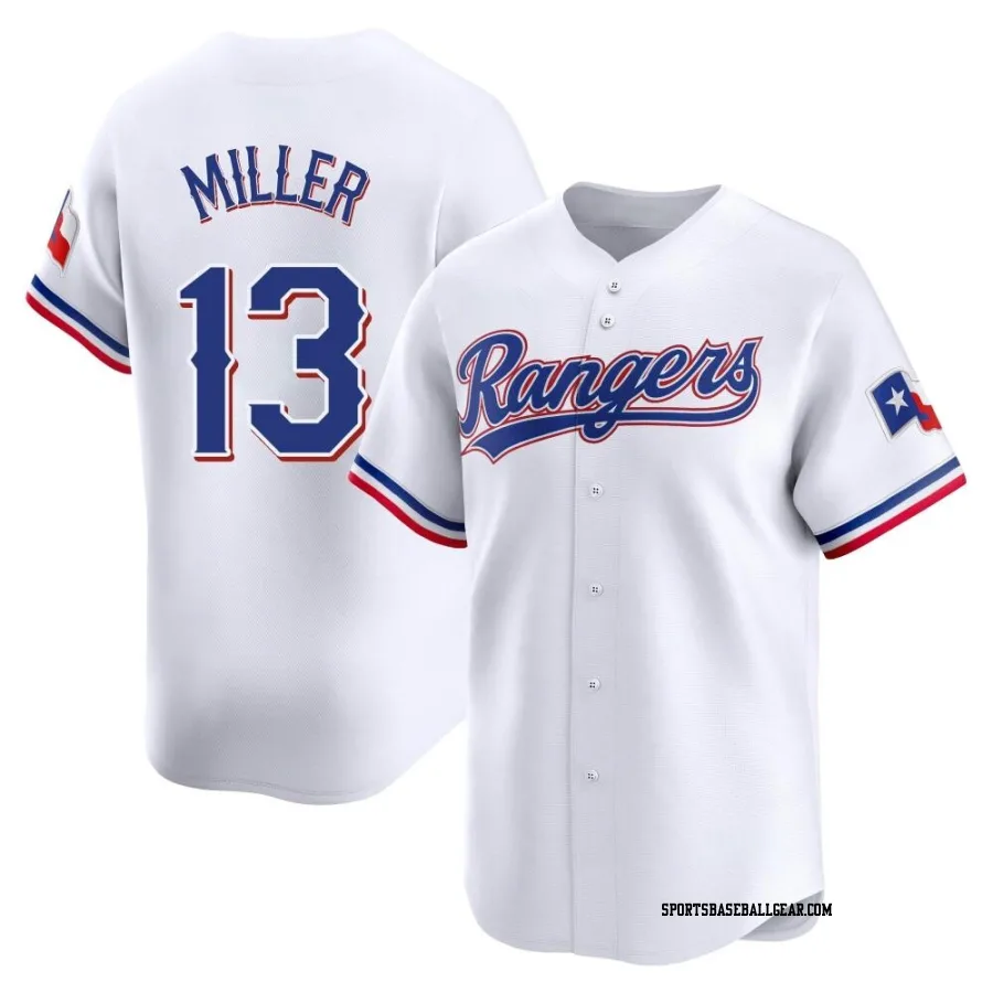 Brad Miller Youth Texas Rangers White Limited Home Jersey