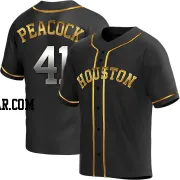 Brad Peacock Men's Houston Astros Black Golden Replica Alternate Jersey